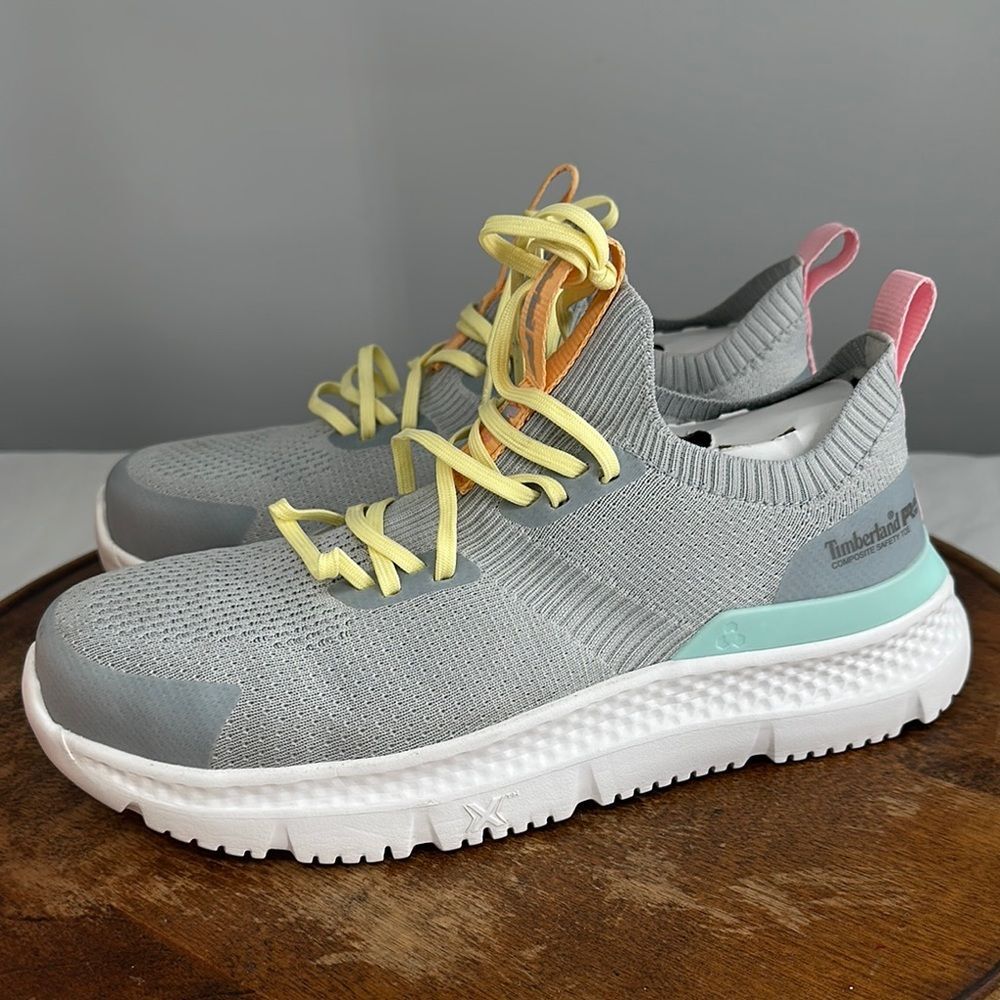 Timberland PRO Shoes Wm 7.5 Wide Setra Slip On Comp Toe Safety Gray Sneakers